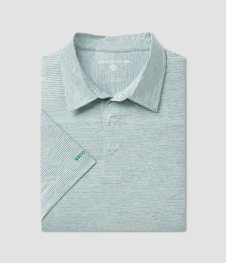 Southern Shirt Company Heather Madison Stripe Polo - Evergreen