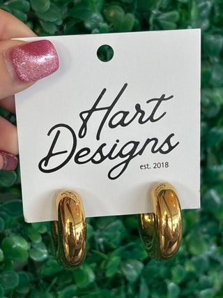 Water Resistant Golden Glow Chunky Hoops