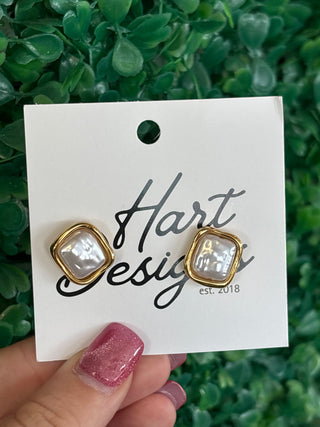 Polished Pearl Statement Studs