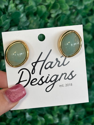 Sage Sophistication Statement Studs