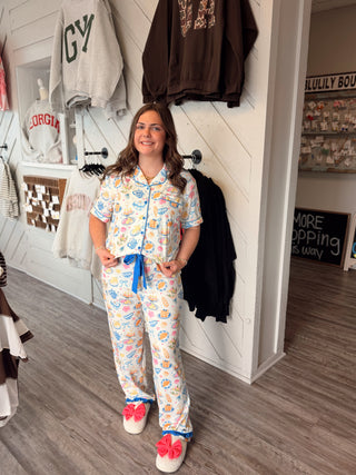 Sunday Brunch Ruffle Pajama Set