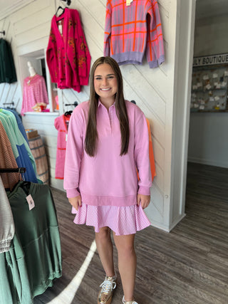 Pretty Pastel Layered Sweatshirt Dress