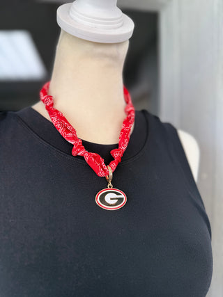 Georgia Bulldogs Logo Bandana Scarf Necklace
