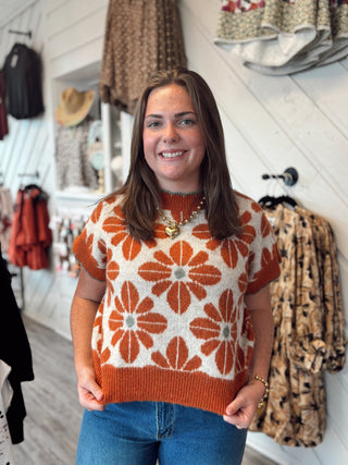 Retro Bloom Knit Sweater