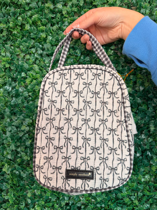 Simply Southern Quilted Lunch Box in Black Bows