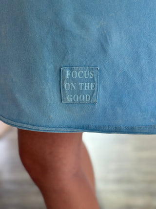 Mineral Wash Dress Focus on The Good - Sky Blue