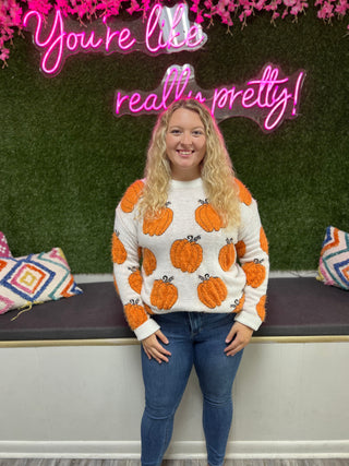 Simply Southern Fuzzy Pumpkin Sweater