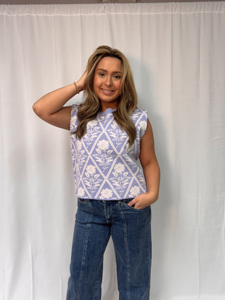 Lavender Garden Knit Vest