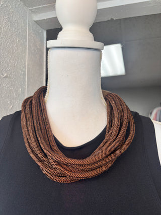 Slub 8-Strand Necklace Espresso