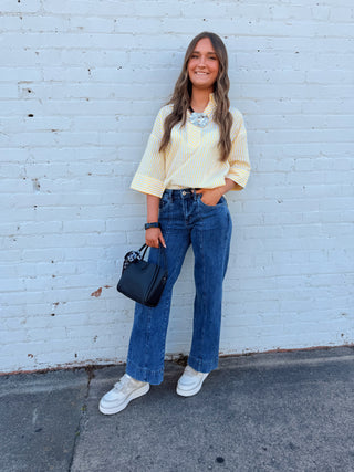 Sunshine Stripe Popover Top