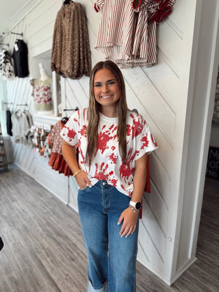 Queen of Sparkles White Sequin Bloody Hands Tee