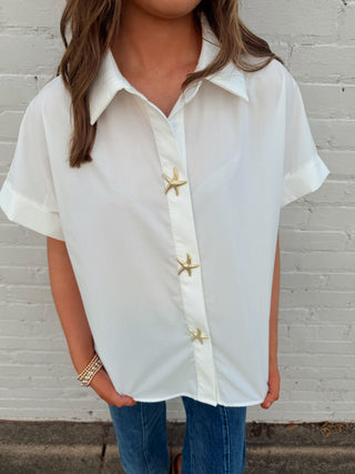 Seaside Starfish Button-Up Top