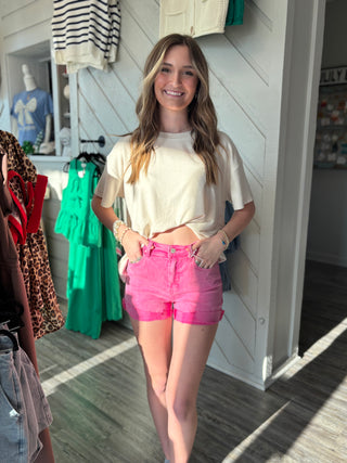 Vintage Dressed 5 Pocket Shorts in Pink