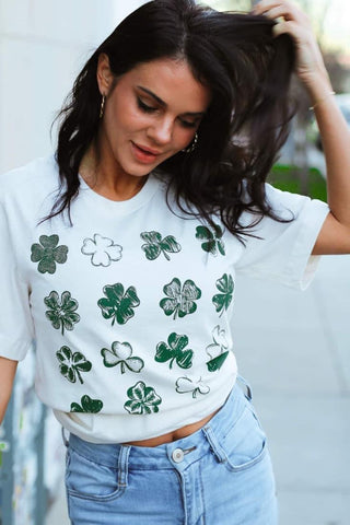 Lucky Clovers Graphic Tee final sale