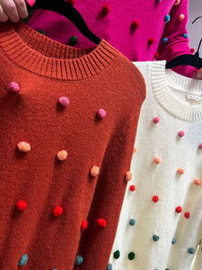Pom Pom Cutie Sweater (3 colors)