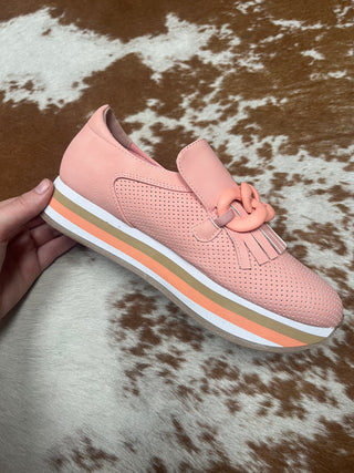 Bess Platform Loafer in Coral