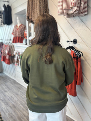 Old Row Camo Crewneck Sweatshirt - Army Green