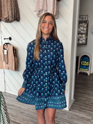 Mary Square Maya Floral Foulard Dress