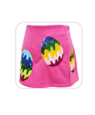 Queen of Sparkles Hot Pink Groovy Easter Egg Skort final sale