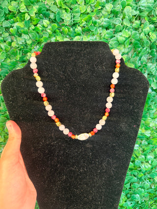 Sunset Glow Beaded Necklace