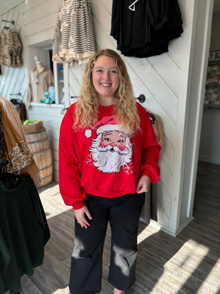 Simply Southern Sequin Santa Crew Neck Pullover