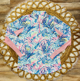 Simply Southern Active Wear Half Zip Pullover in Watercolor