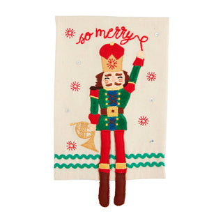 Mud Pie SO MERRY NUTCRACKER DANGLE LEG TOWEL