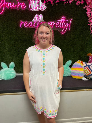 Simply Southern White Embroidered Dress