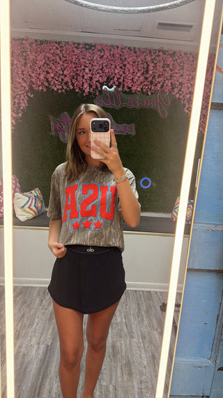 USA Vintage Camo Graphic Tee