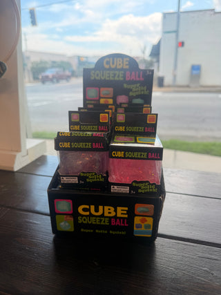 Glitter Cube Squishy – Soft Stress Relief Sensory Toy