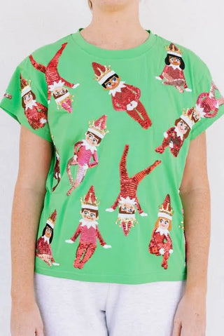 Queen of Sparkles Green Elf Tee