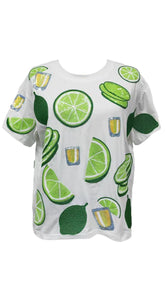 Queen of Sparkles White Lime & Tequila Shot Tee final sale