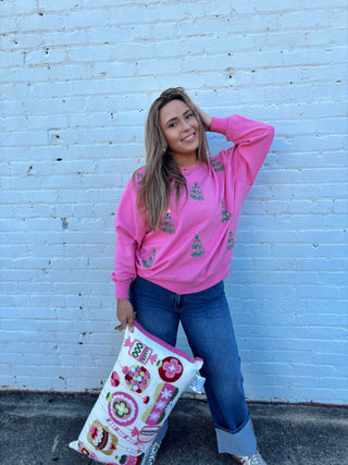 Mary Square Sarah Sweatshirt | Green Trees