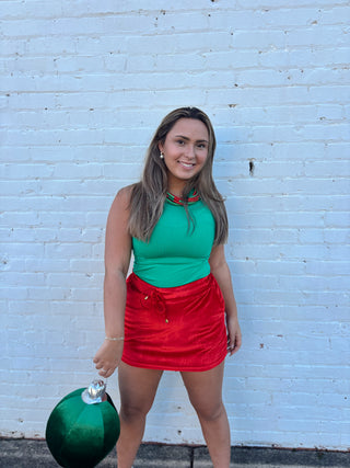 Velvet Hour Skort in Red
