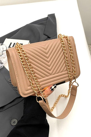 Taupe Luxe Chevron Crossbody
