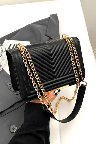 Classic Black Chevron Crossbody