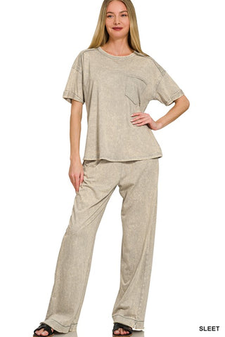Weekend Wanderer Acid Wash Lounge Set