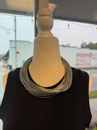 Silver Glow Multi-Strand Necklace