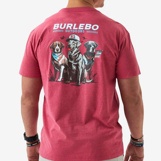 Burlebo Short Sleeve Tee - American Dogs - Heather Crimson