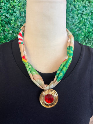 Candy Cane Jewel Scarf Necklace