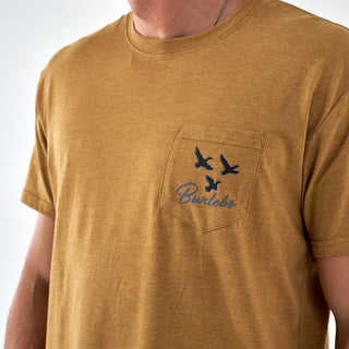 Burlebo Short Sleeve Tee - Duck and Dog - Light Brown