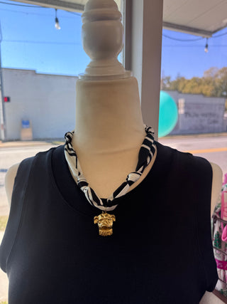 Bulldog Scarf Necklace