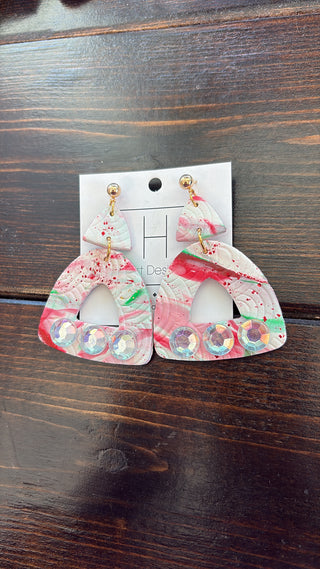 Peppermint Swirl Statement Earrings