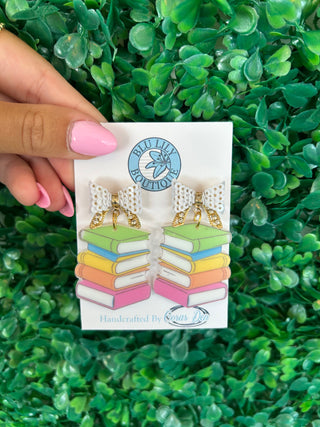 Stack of Knowledge Book Earrings