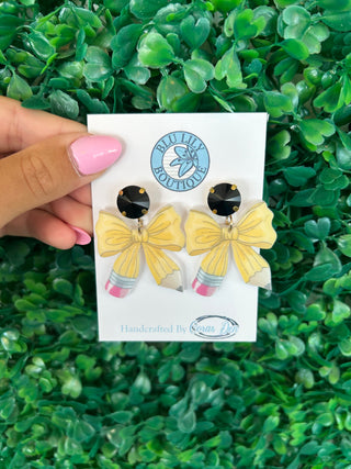 Classic Pencil Bow Earrings