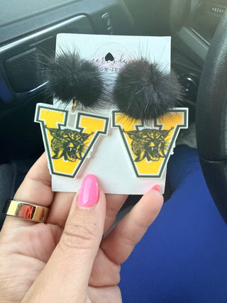 Valdosta Wildcat  Beaded Statement Earrings