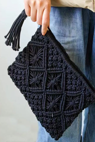 Boho Bloom Macrame Clutch