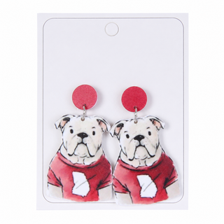 Bulldog Front Acrylic Earrings