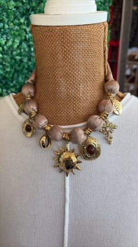 Celestial Charm Beaded Statement Necklace