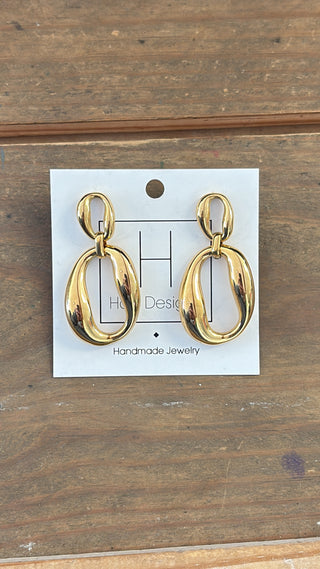 Golden Link Drop Earrings